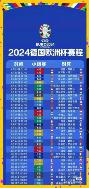 2024欧洲杯全部赛程，2024年欧洲杯预选赛？